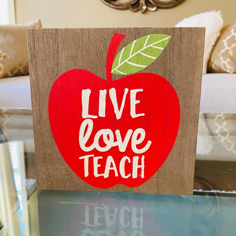 Live Love Teach Wood Block Decor - Picture 2 of 7